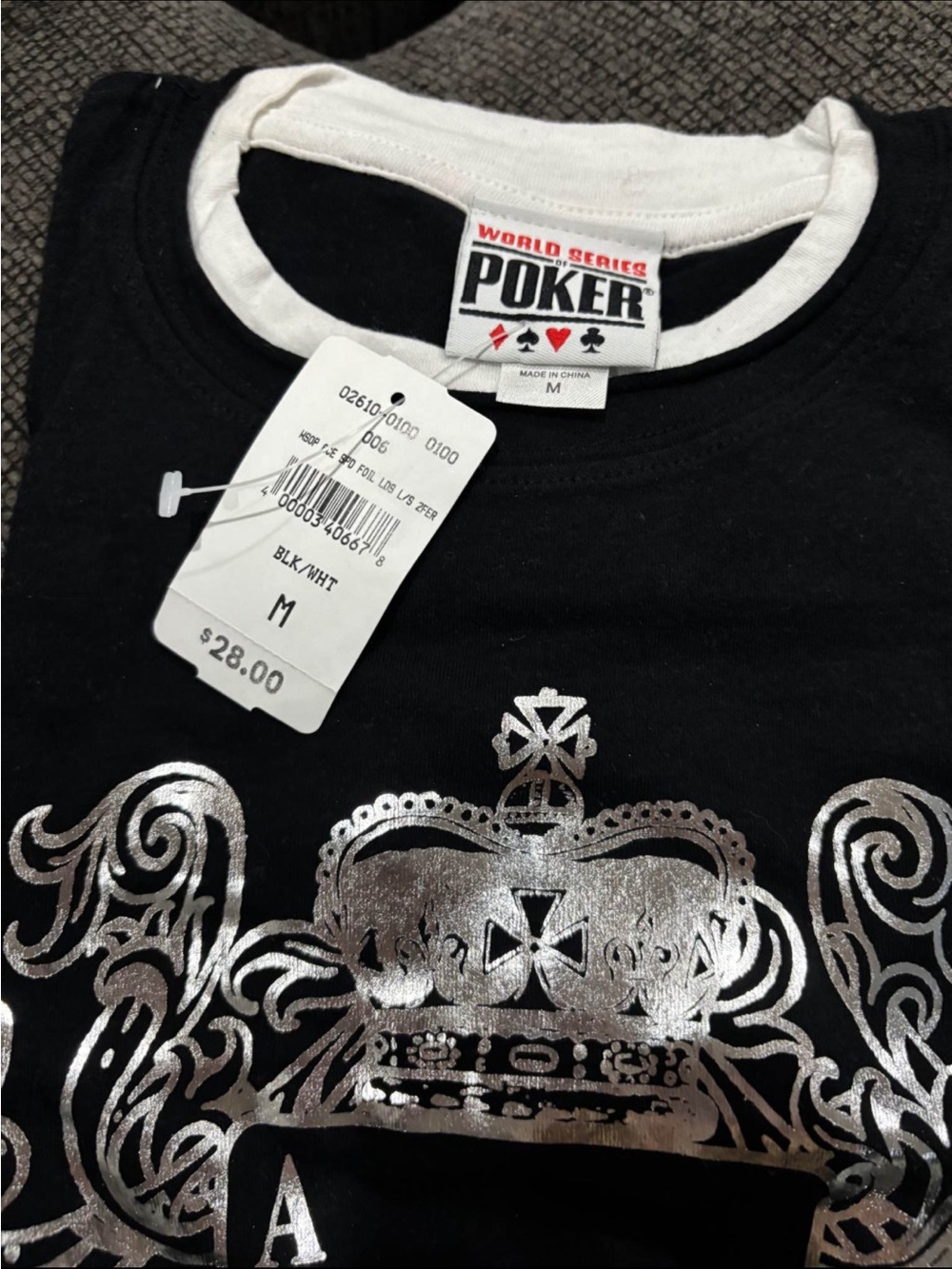 Black and Silver World Series of Poker Shirt